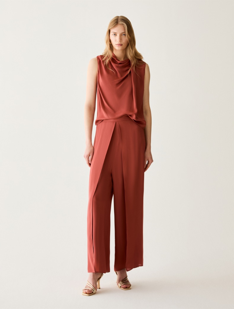 Double georgette trousers - RED - pennyblack
