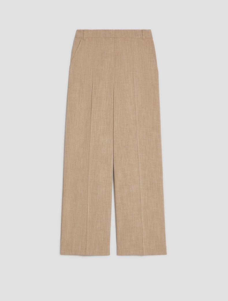 Wide trousers in mélange fabric - Pennyblack - 2