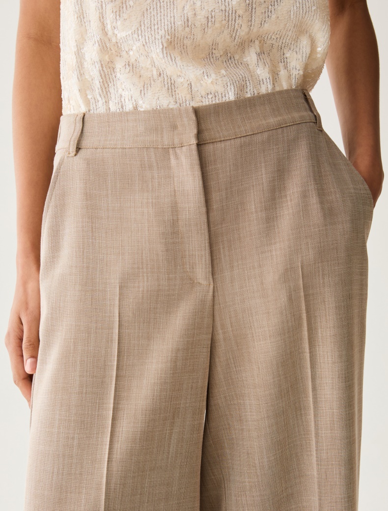 Wide trousers in mélange fabric - Pennyblack - 4