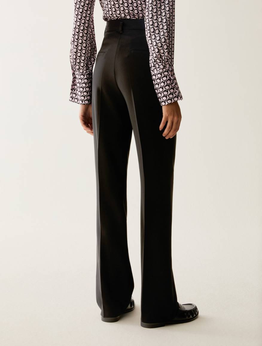 Straight-cut cady trousers - BLACK - Pennyblack - 3