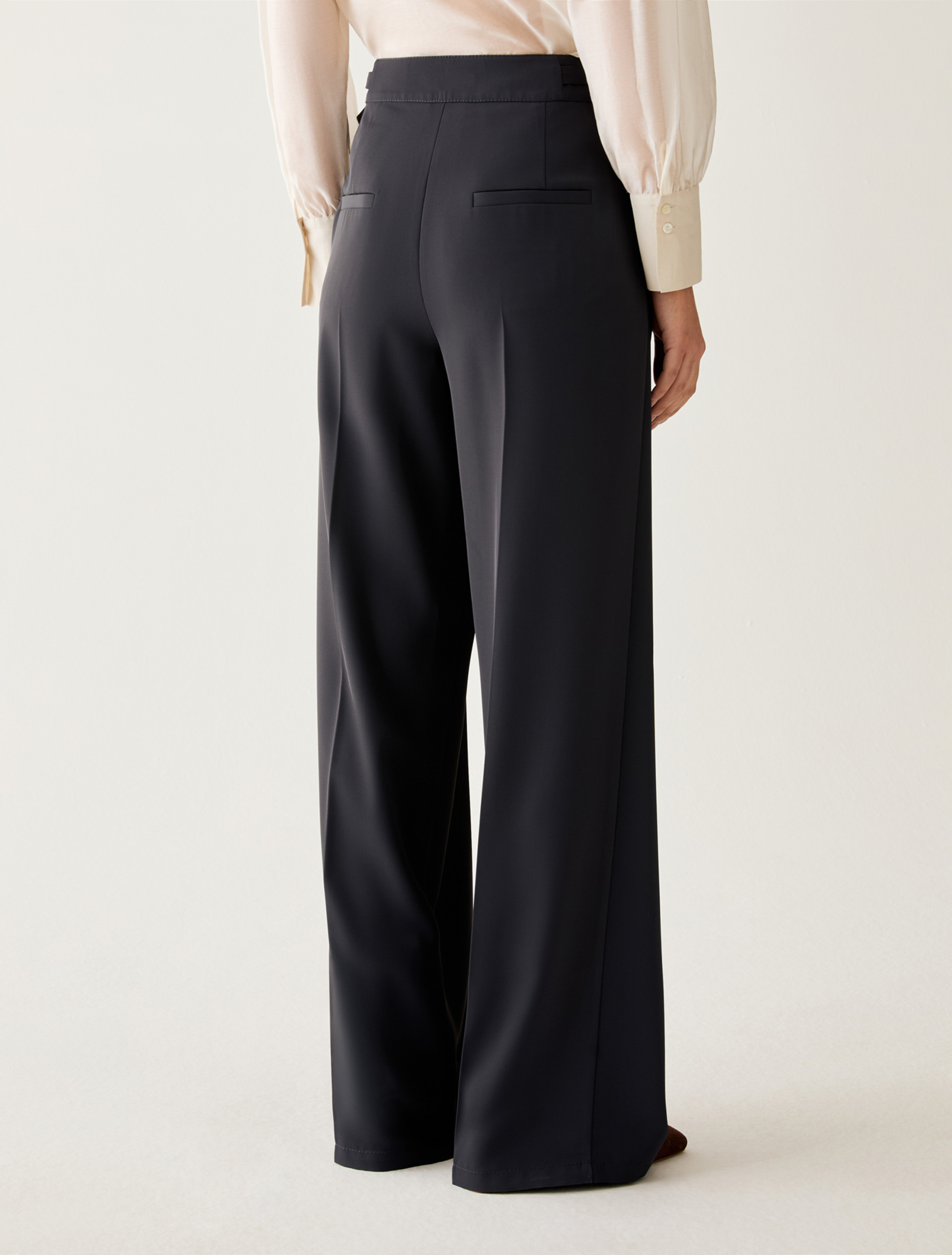 Wide, flowing trousers - NAVY - pennyblack