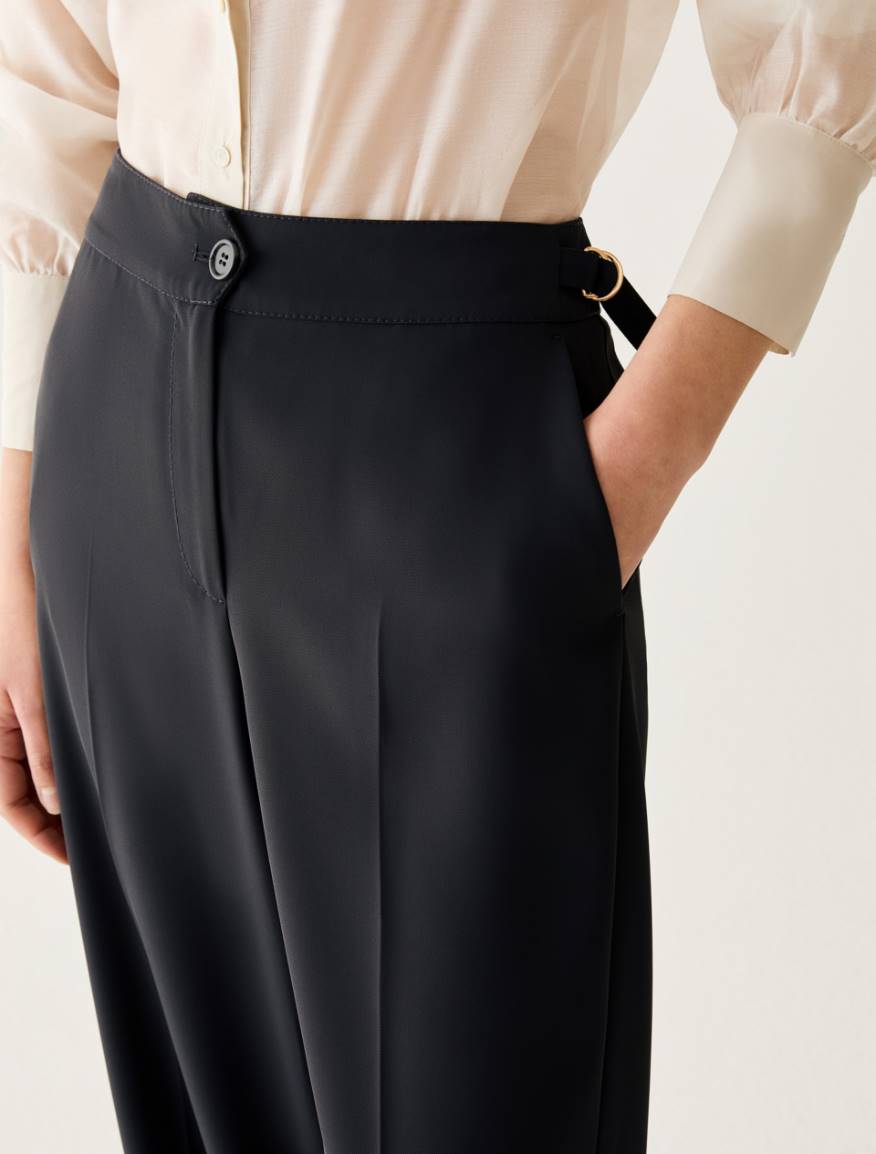 Wide, flowing trousers - NAVY - Pennyblack - 4
