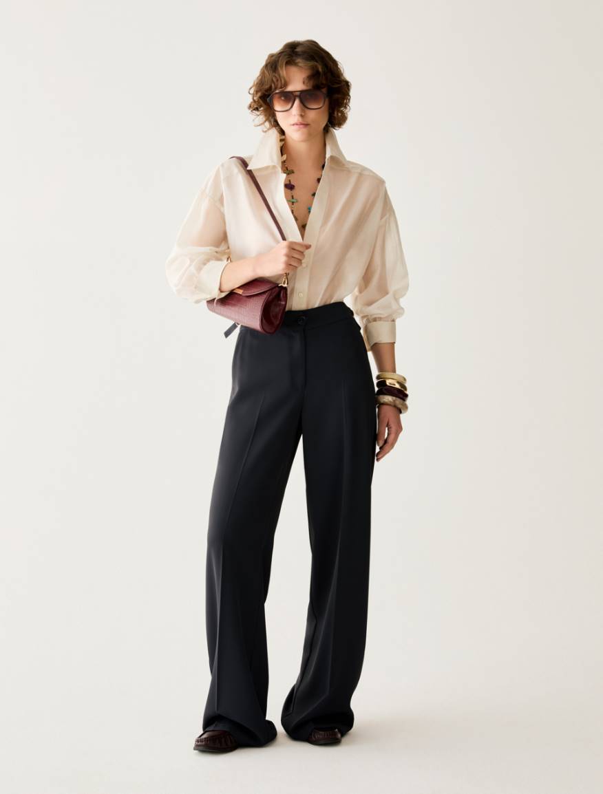 Wide, flowing trousers - NAVY - Pennyblack - 5