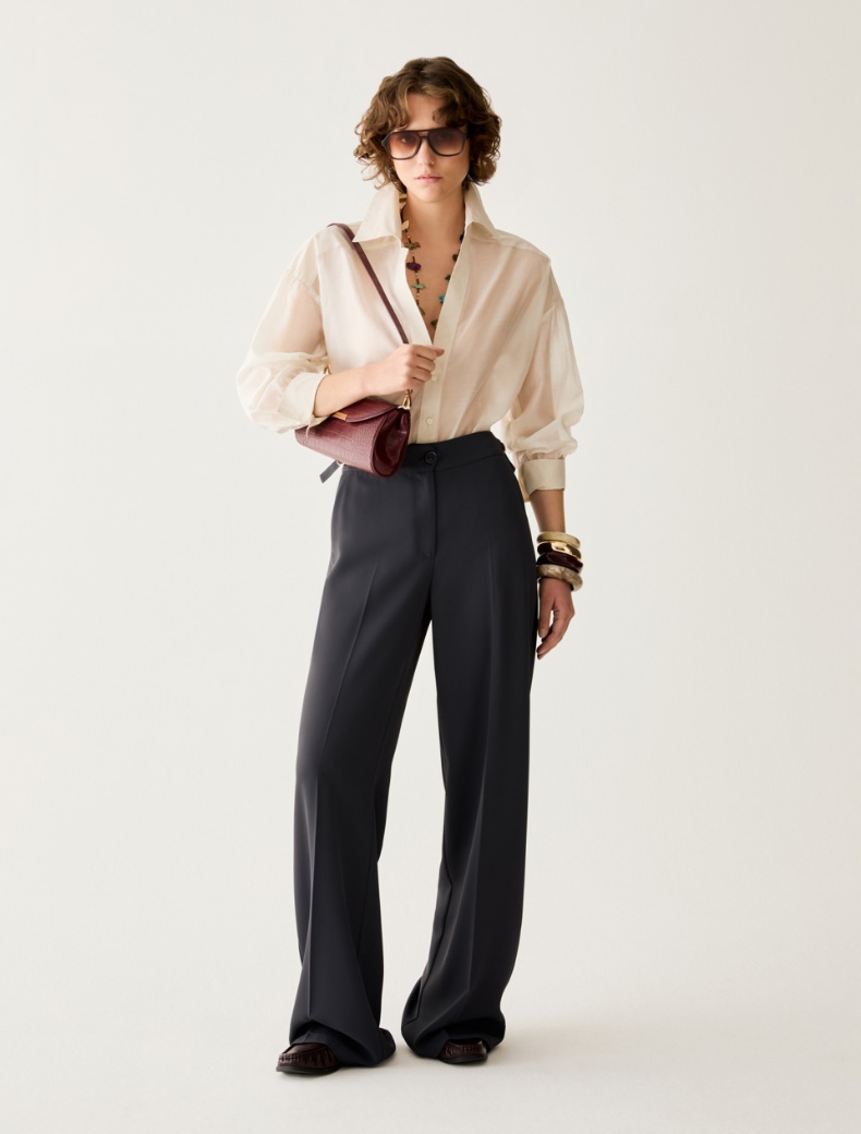 Wide, flowing trousers - NAVY - pennyblack