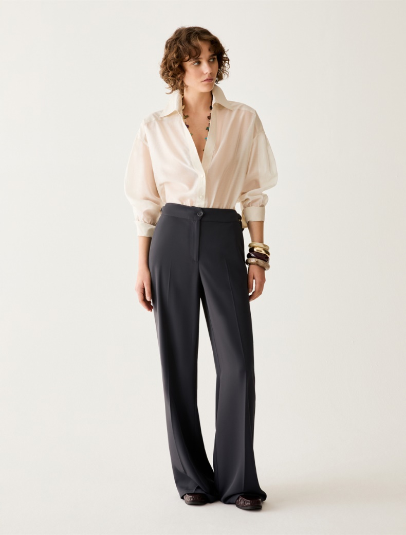 Wide, flowing trousers - NAVY - pennyblack