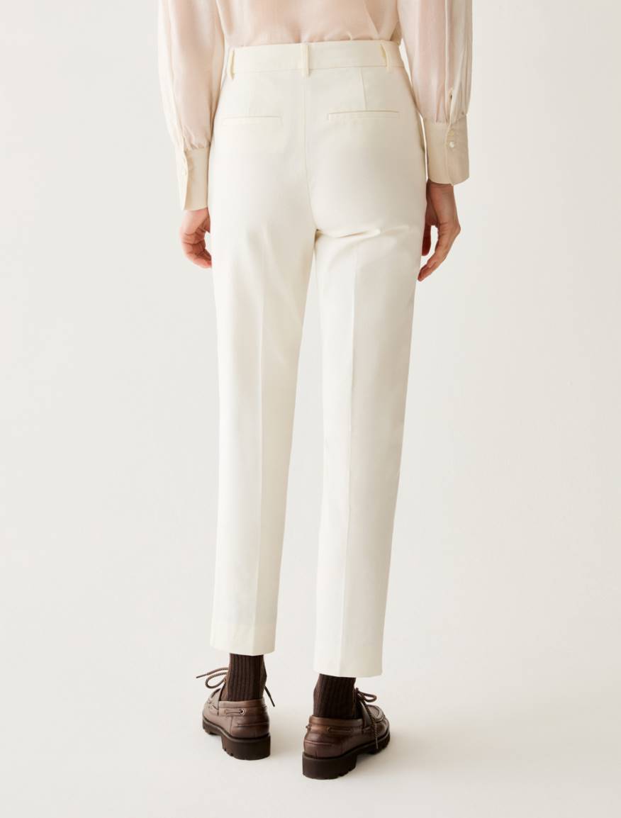 Slim-cut trousers - WHITE - Pennyblack - 3