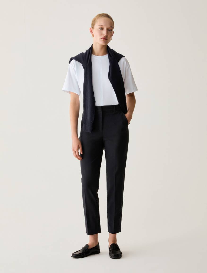 Slim-cut trousers - BLACK - Pennyblack