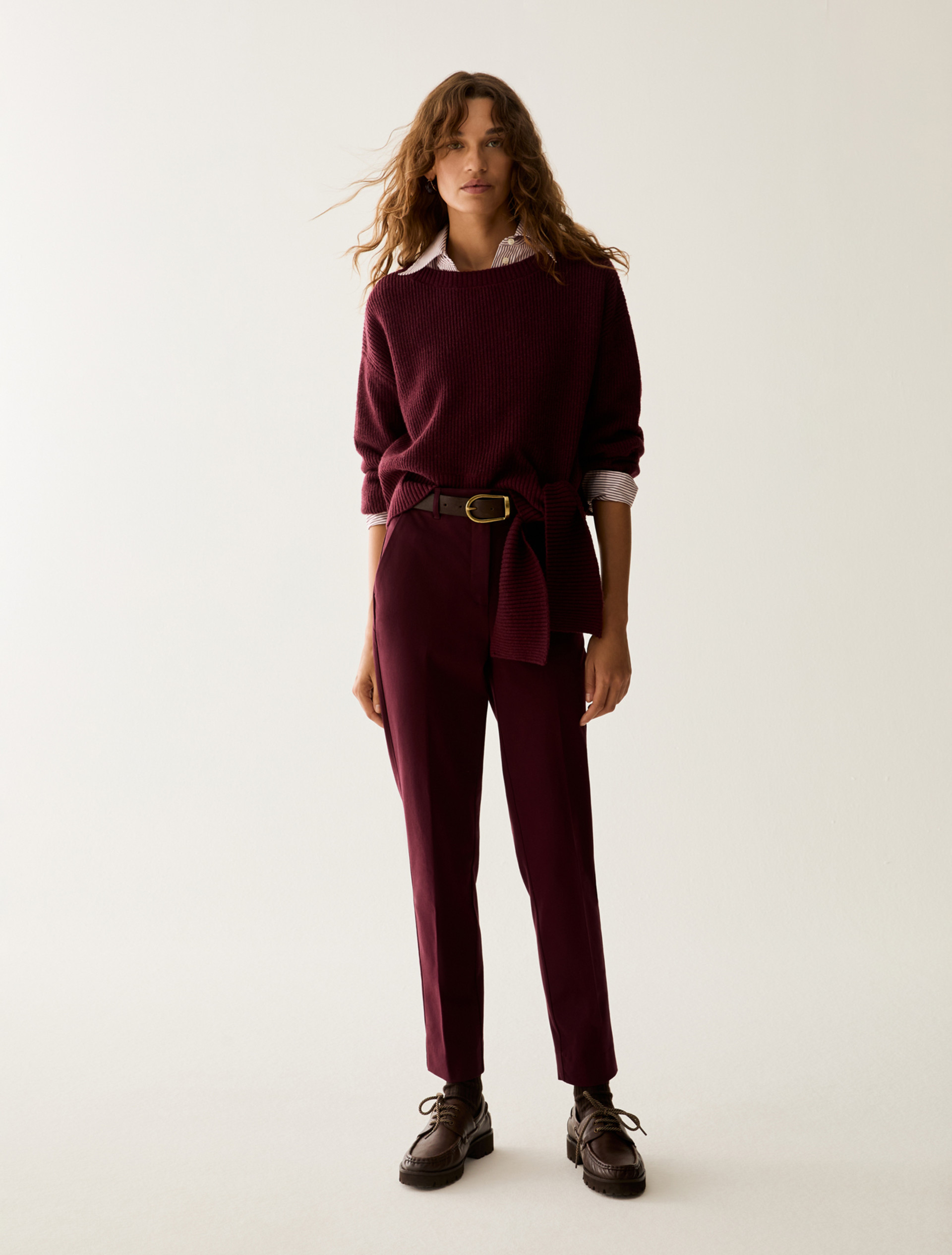 Slim-cut trousers - BORDEAUX - Pennyblack - 1
