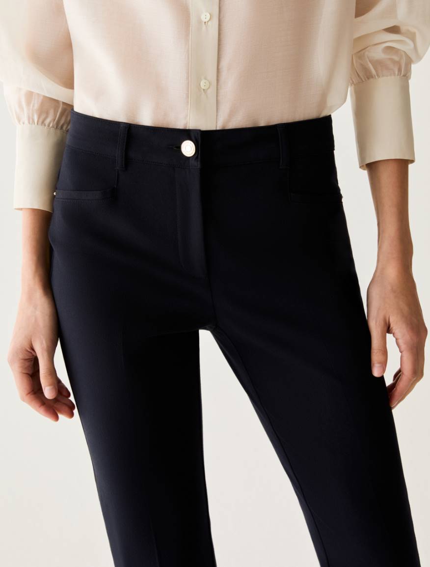 Mini-flare cut trousers - NAVY - Pennyblack - 4