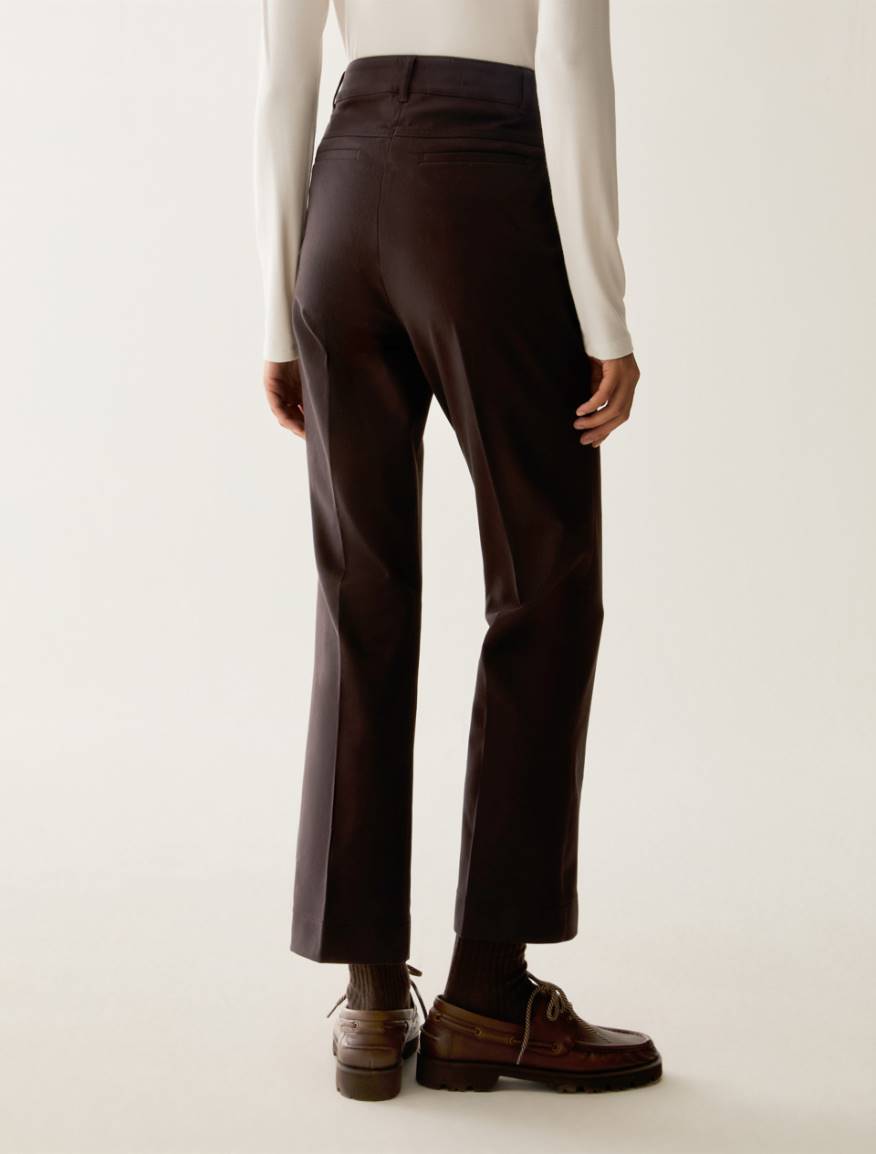 Mini-flare cut trousers - DARK BROWN - Pennyblack - 3