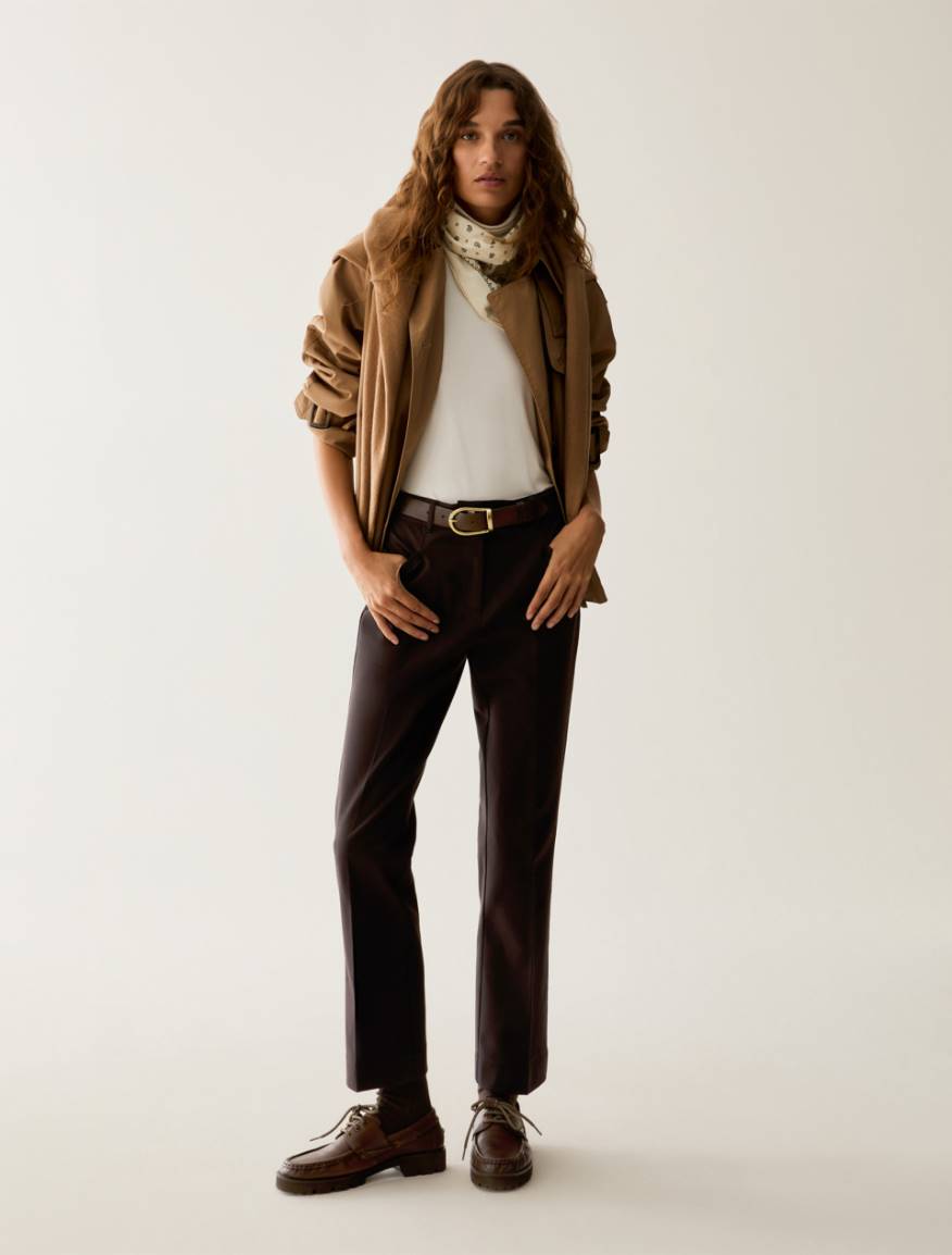 Mini-flare cut trousers - DARK BROWN - Pennyblack - 5