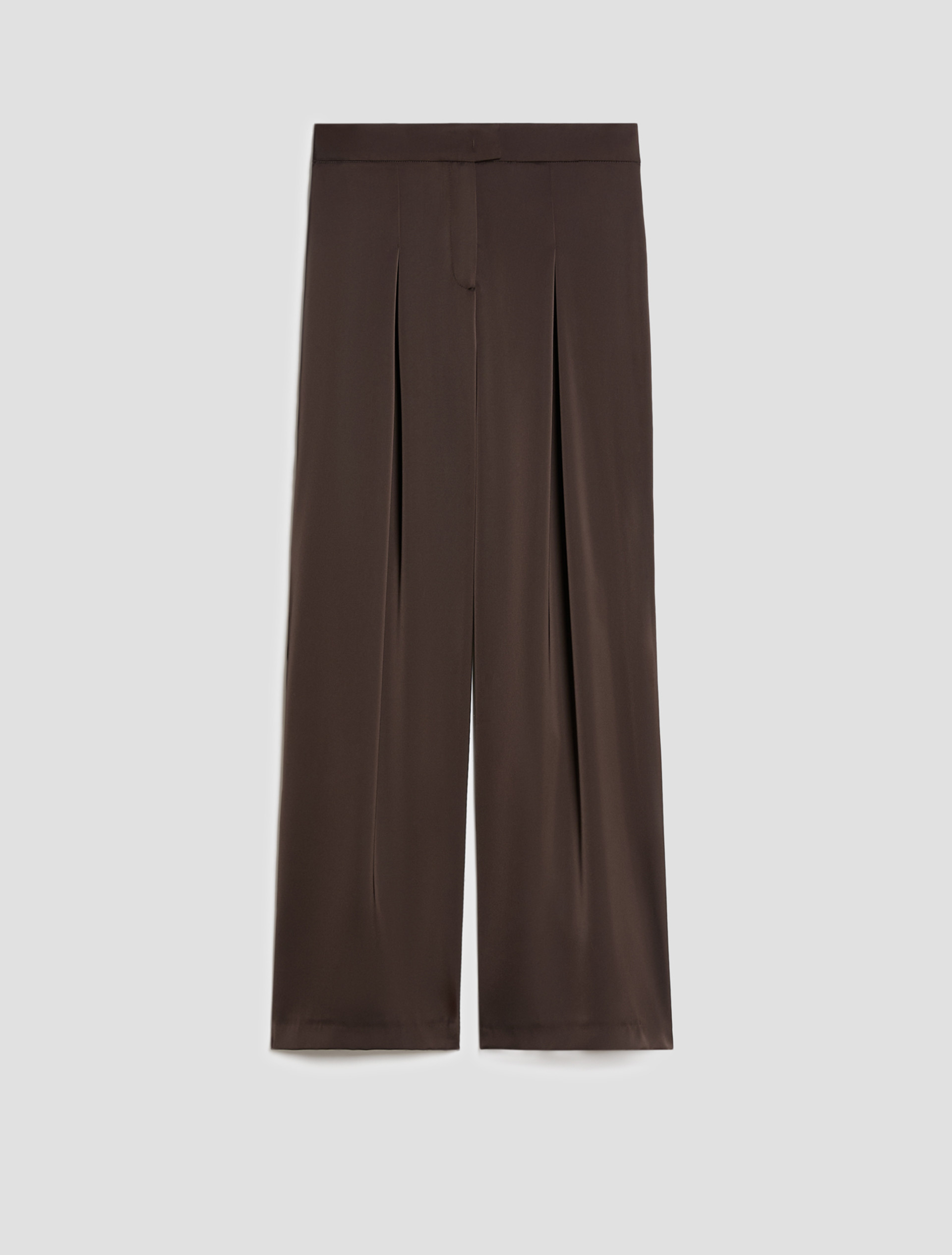 Wide-fit double satin trousers - DARK BOWN - Pennyblack - 2