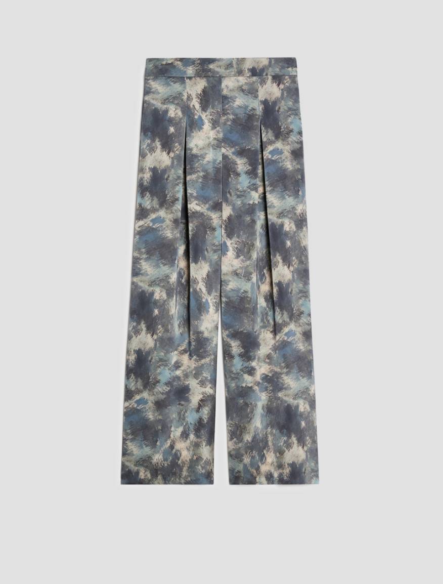 Wide-fit double satin trousers - LIGHT BLUE - Pennyblack - 2