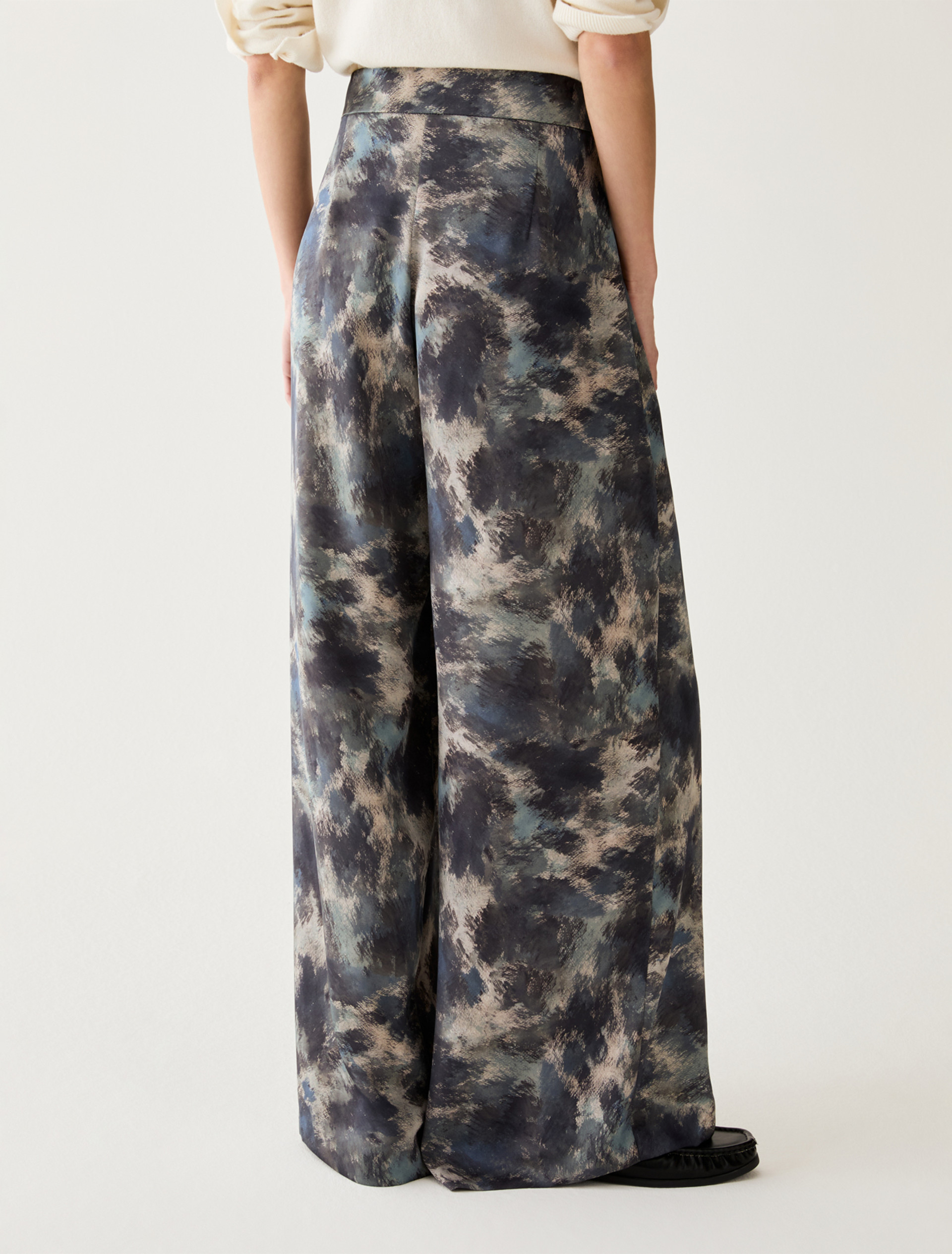 Wide-fit double satin trousers - LIGHT BLUE - Pennyblack - 3