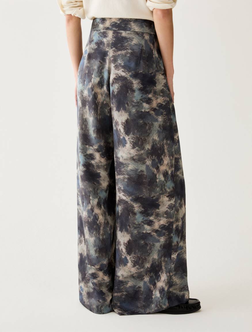 Wide-fit double satin trousers - LIGHT BLUE - Pennyblack - 3