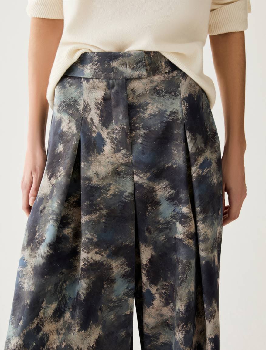 Wide-fit double satin trousers - LIGHT BLUE - Pennyblack - 4