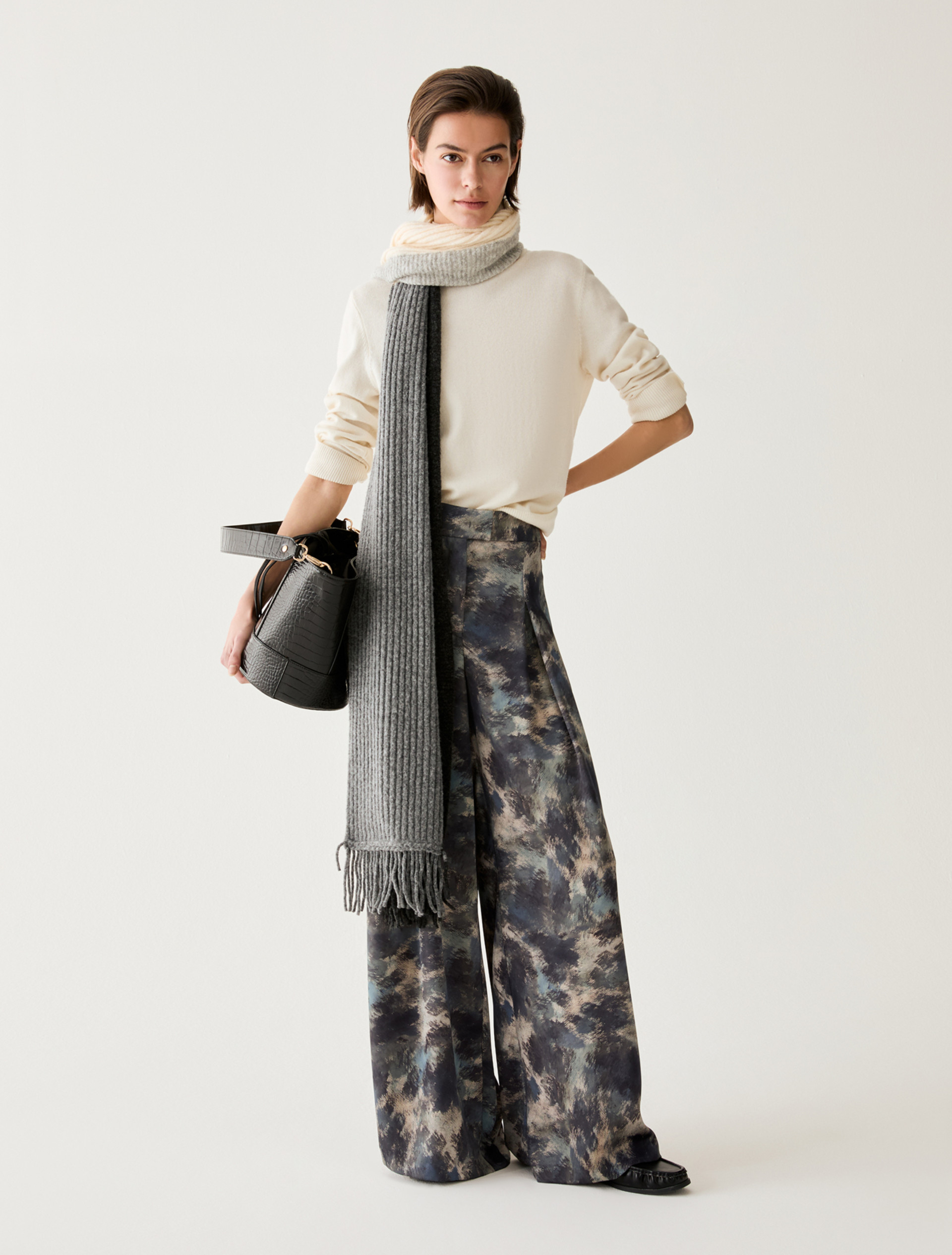 Wide-fit double satin trousers - LIGHT BLUE - Pennyblack - 5