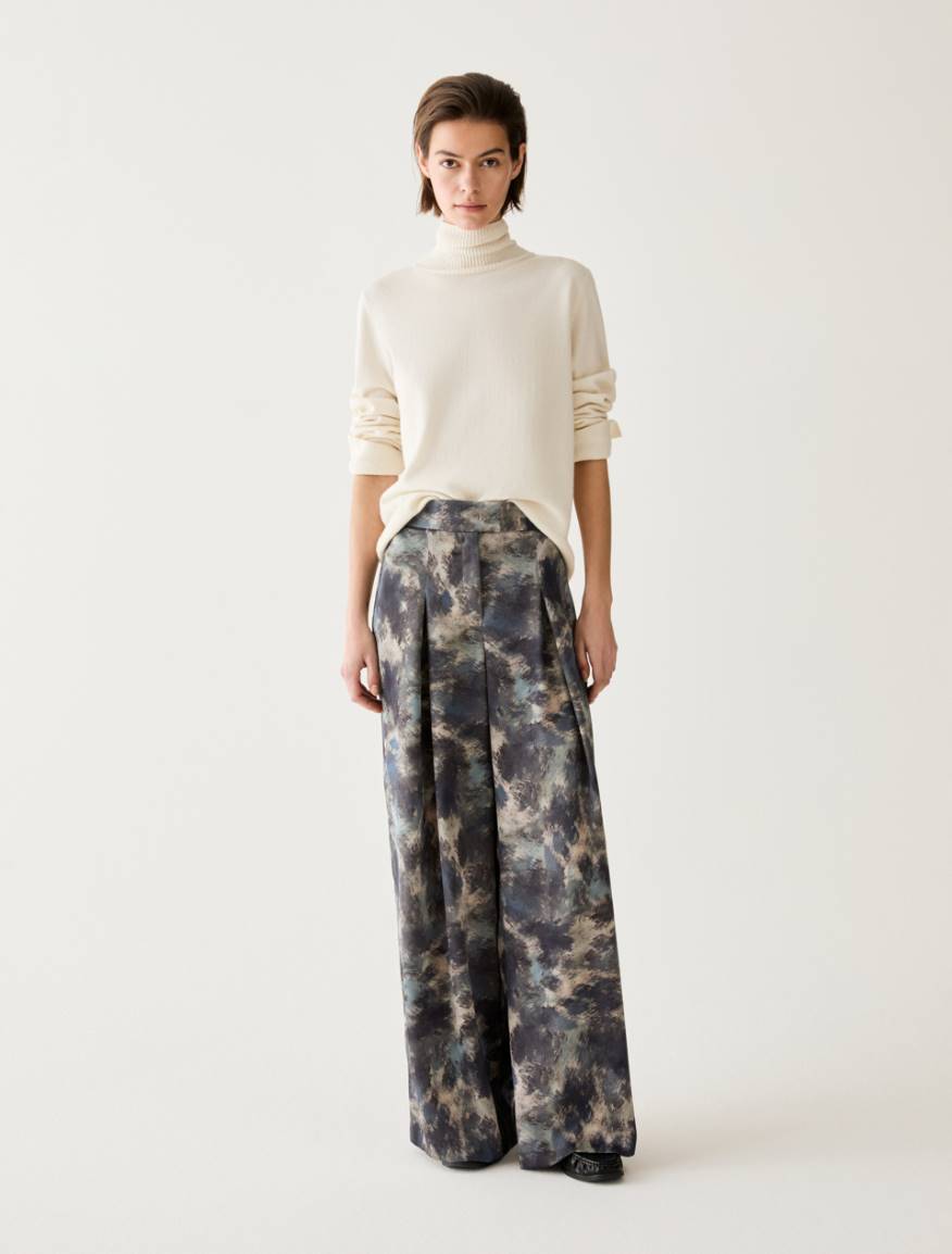 Wide-fit double satin trousers - LIGHT BLUE - Pennyblack