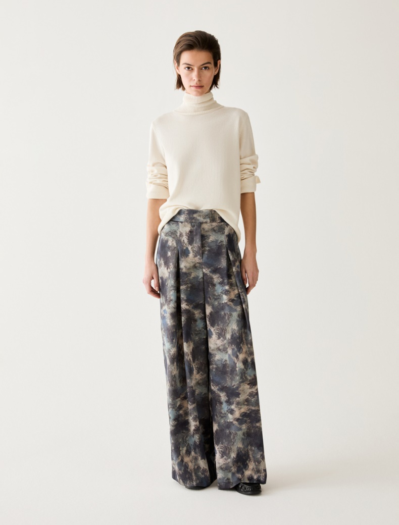 Wide-fit double satin trousers - Pennyblack