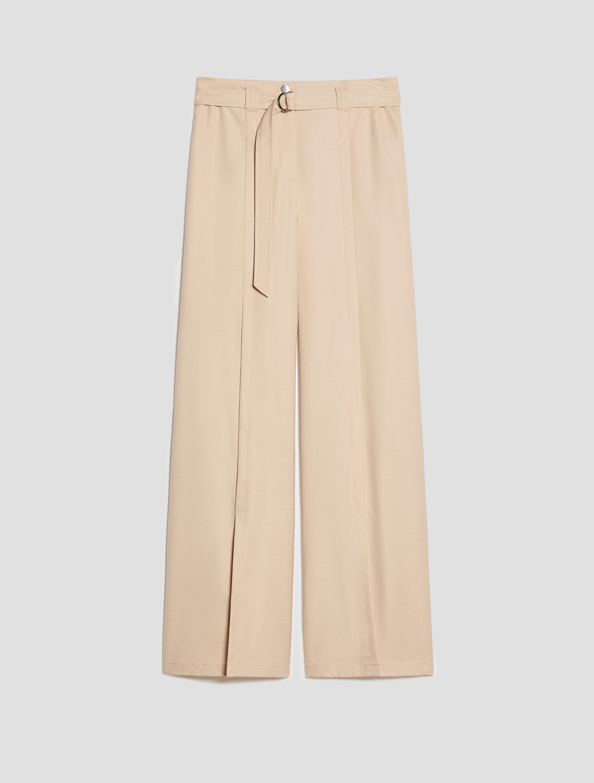 Wide-fit trousers with slits - ALMOND - pennyblack