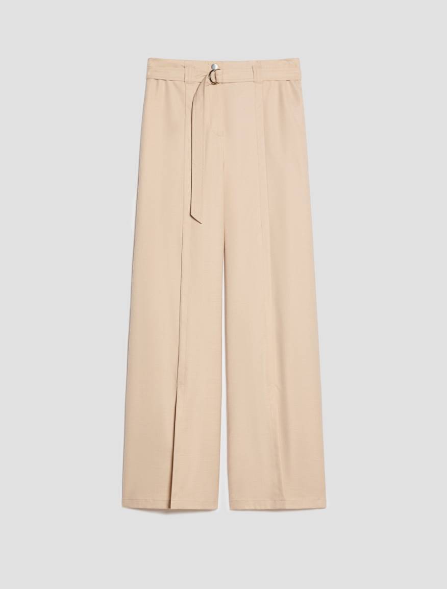 Wide-fit trousers with slits - ALMOND - Pennyblack - 2