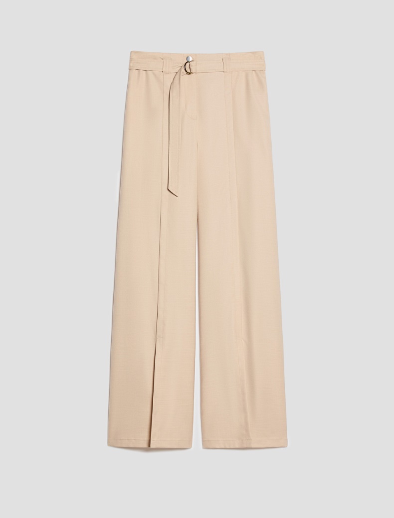 Wide-fit trousers with slits - ALMOND - pennyblack