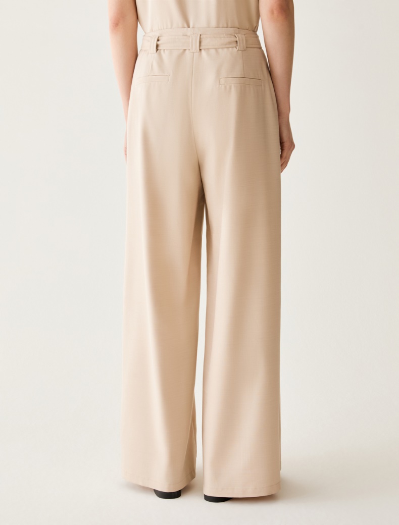 Wide-fit trousers with slits - ALMOND - pennyblack