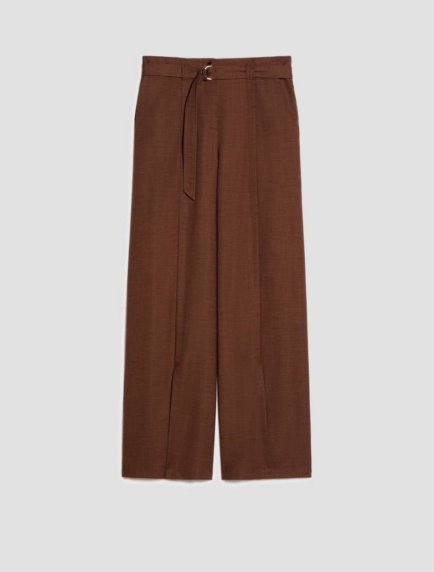 Wide-fit trousers with slits - TOBACCO BROWN - Pennyblack - 2