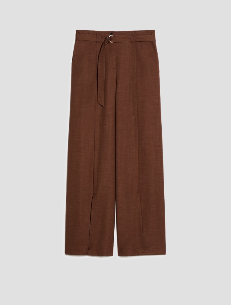 Wide-fit trousers with slits - TOBACCO BROWN - pennyblack