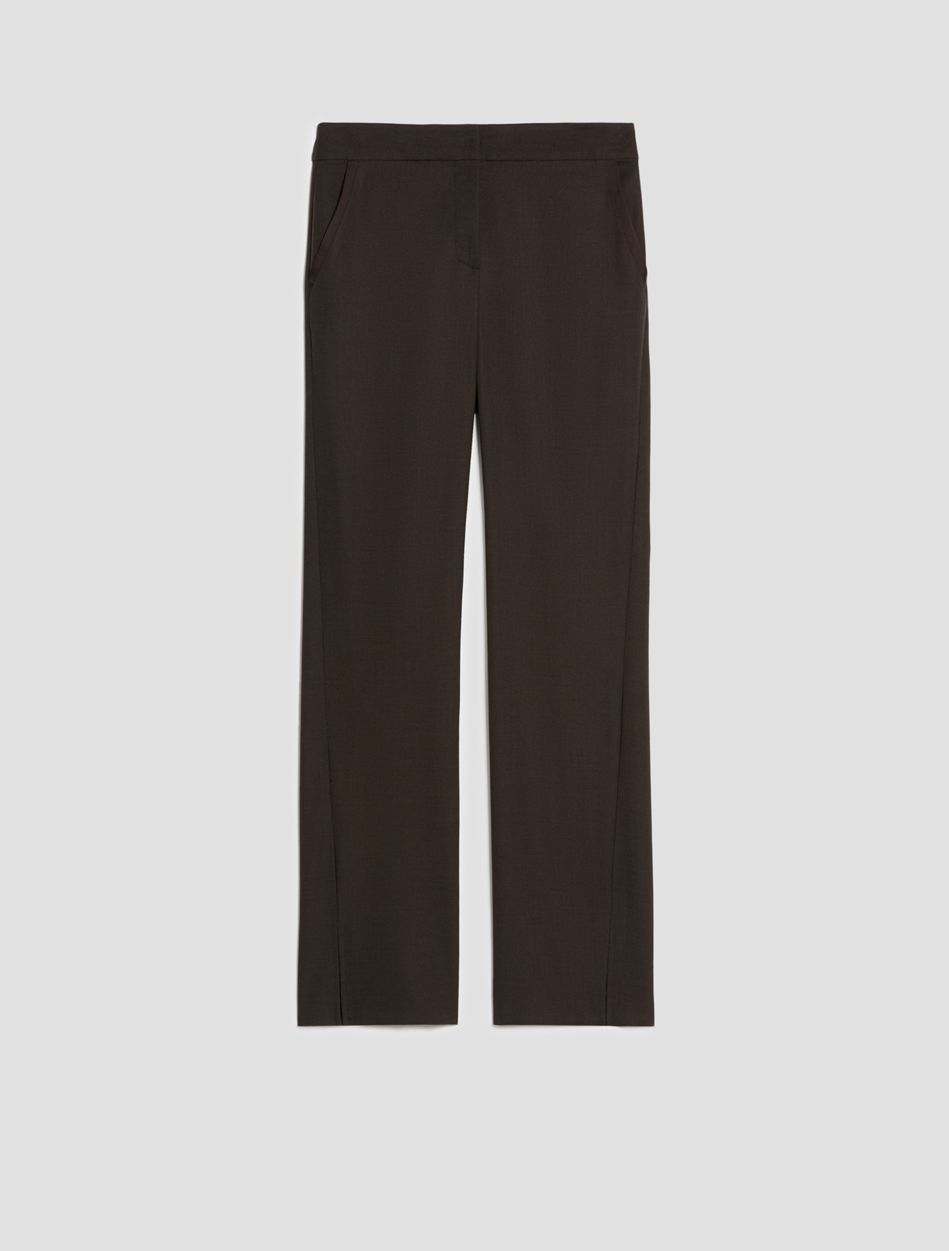 Satin-detail trousers - DARK BOWN - Pennyblack - 2