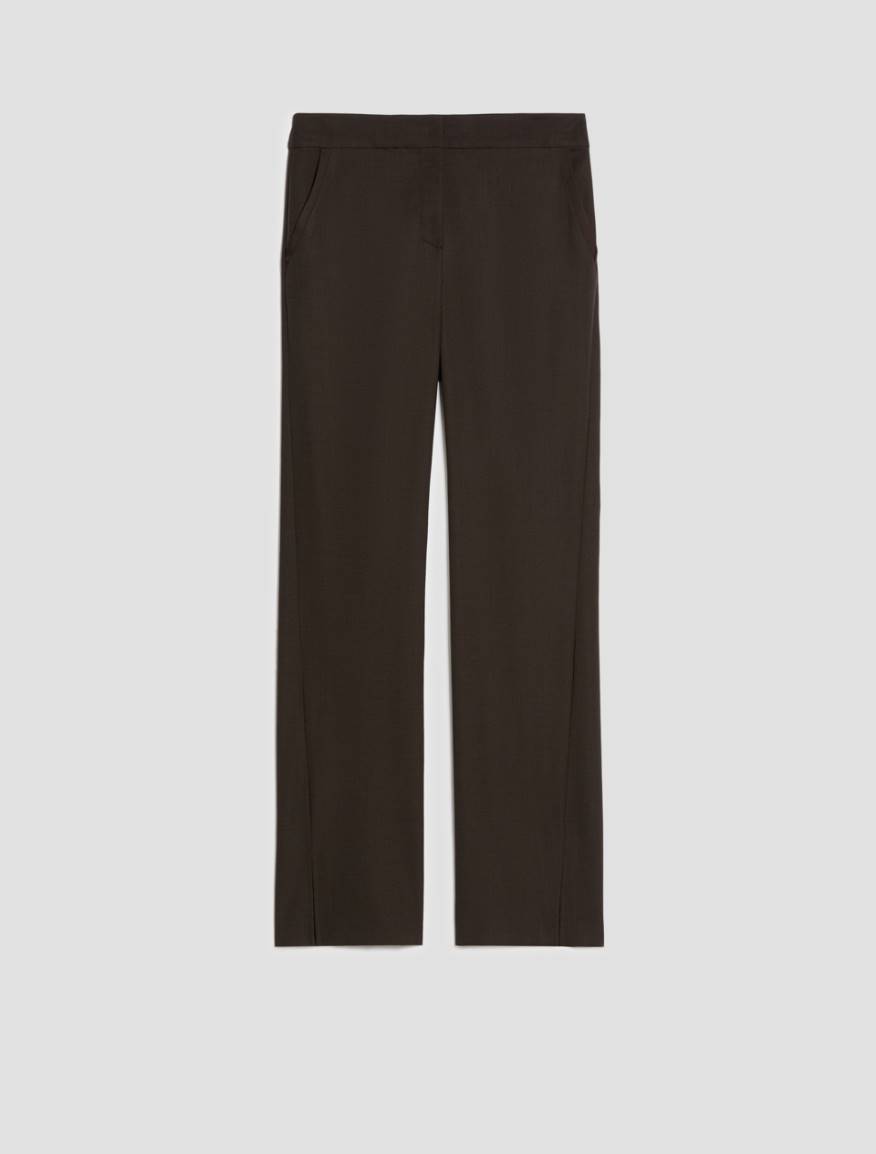 Satin-detail trousers - DARK BOWN - Pennyblack - 2