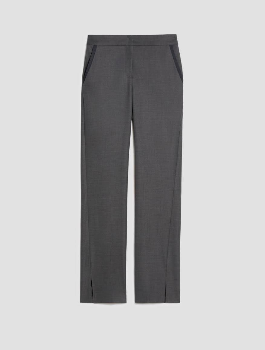 Satin-detail trousers - PEWTER - Pennyblack - 2