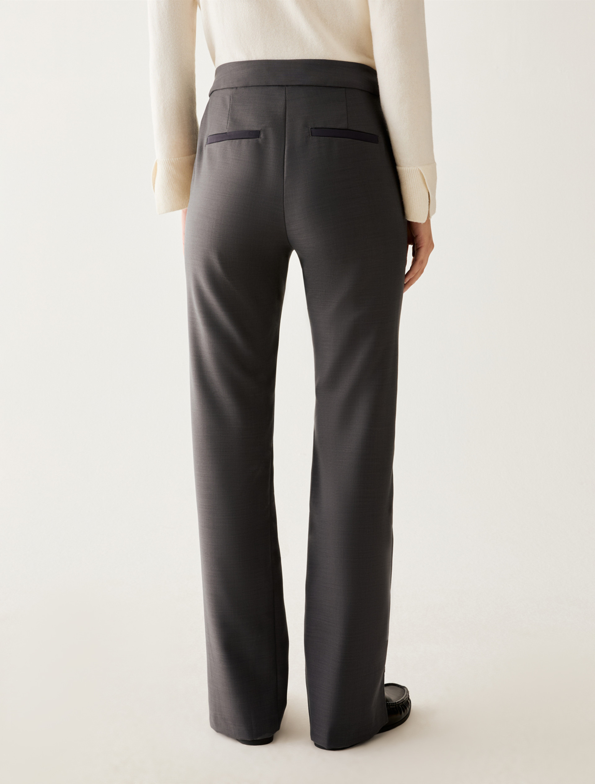 Satin-detail trousers - PEWTER - Pennyblack - 3