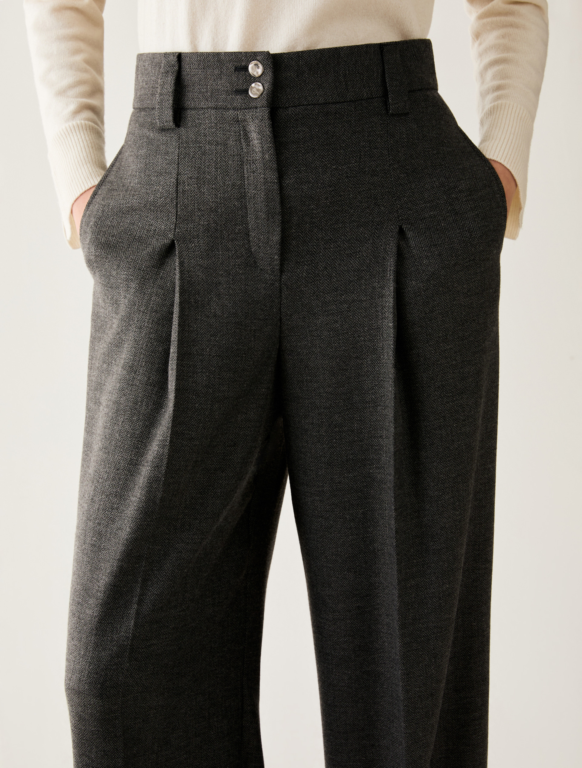 Lamé micro-pattern trousers - PEWTER - Pennyblack - 4