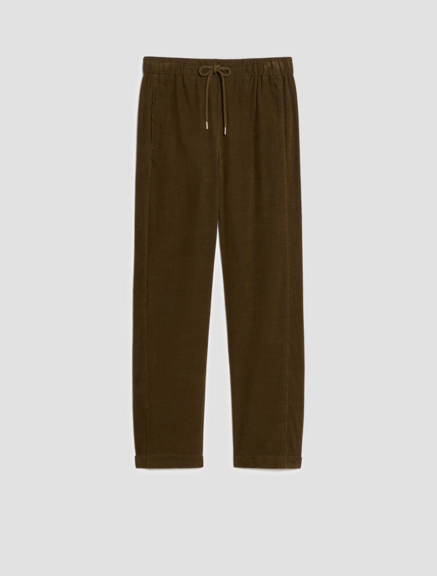 Carrot-cut corduroy trousers - KAKI - Pennyblack - 2