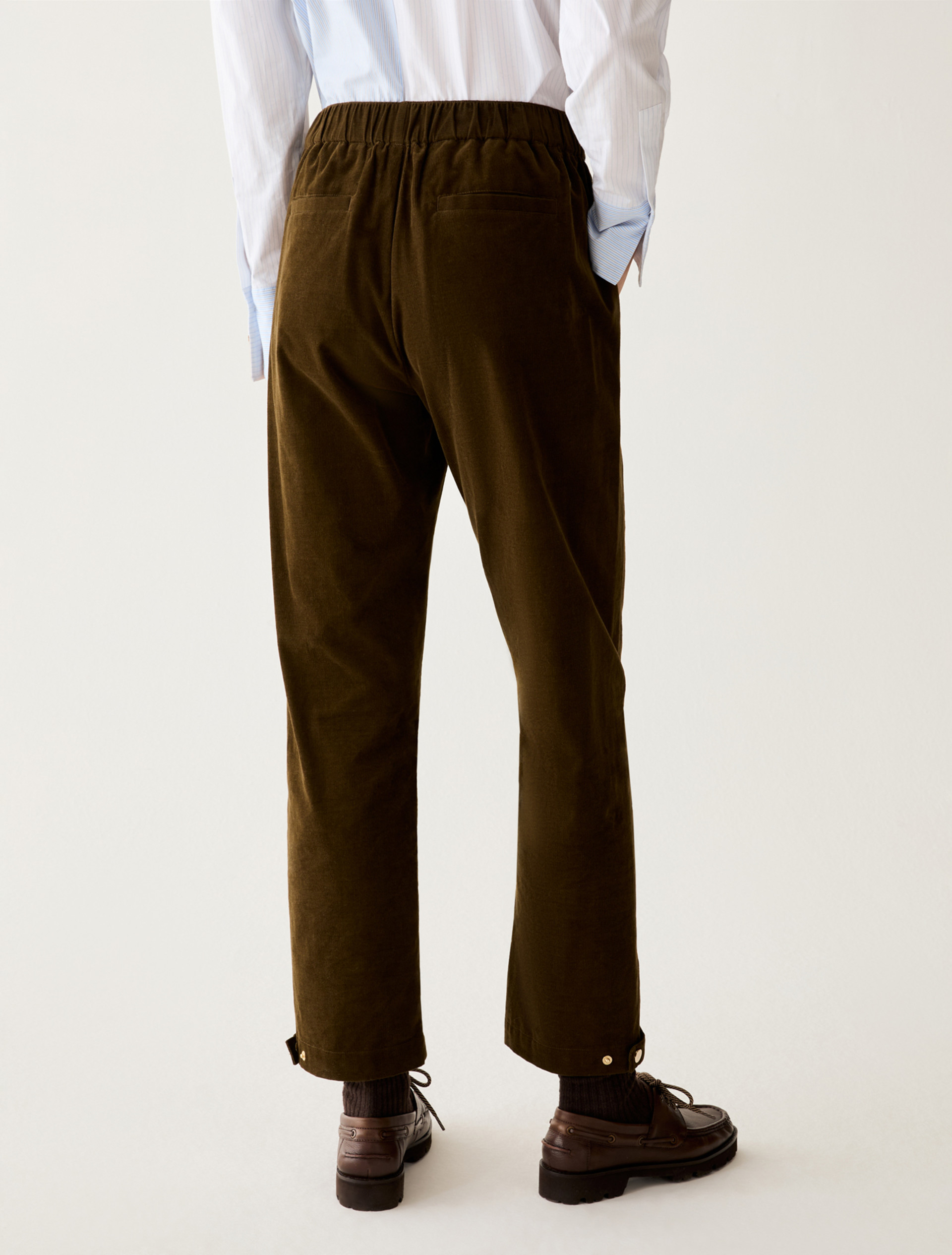 Carrot-cut corduroy trousers - KAKI - Pennyblack - 3