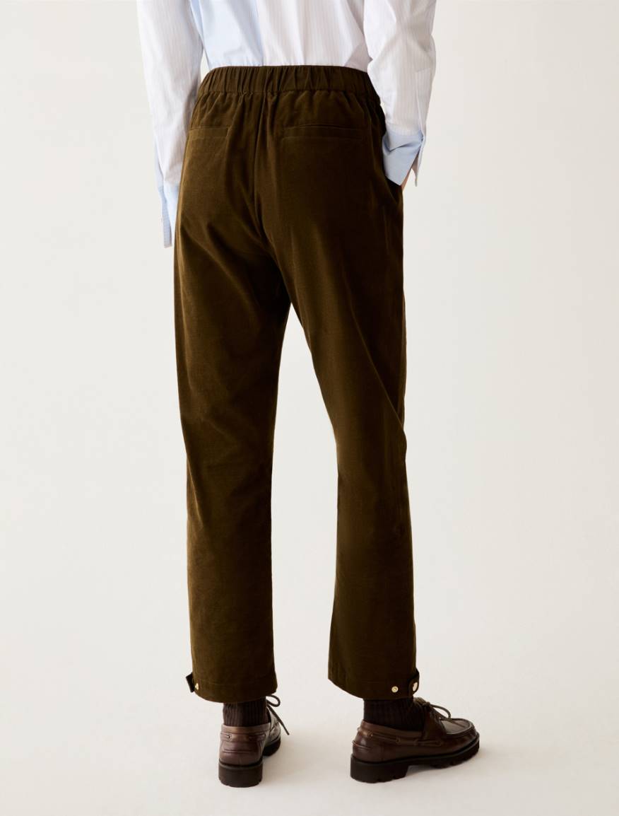 Carrot-cut corduroy trousers - KAKI - Pennyblack - 3