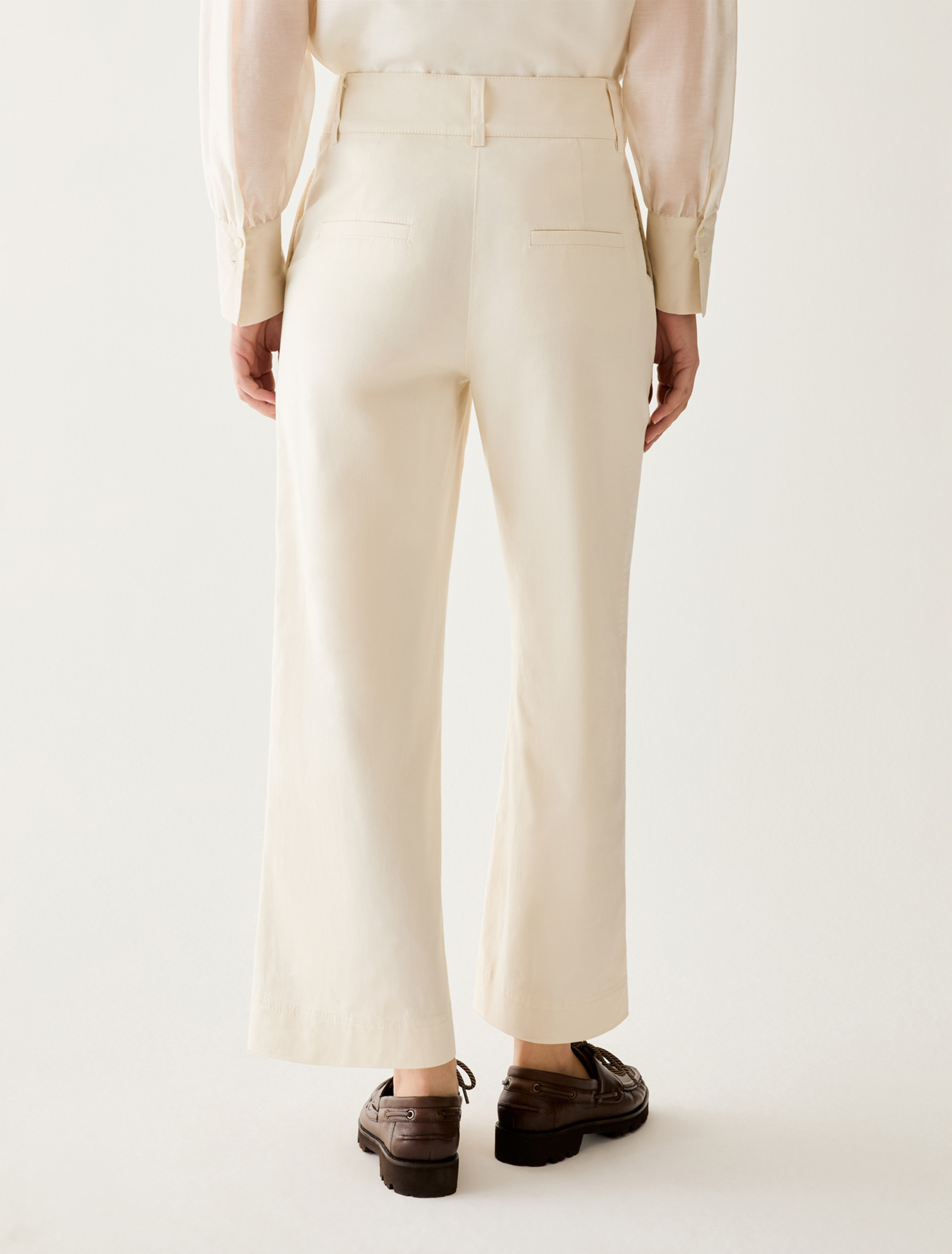 Soft gabardine trousers - WOOL WHITE - pennyblack