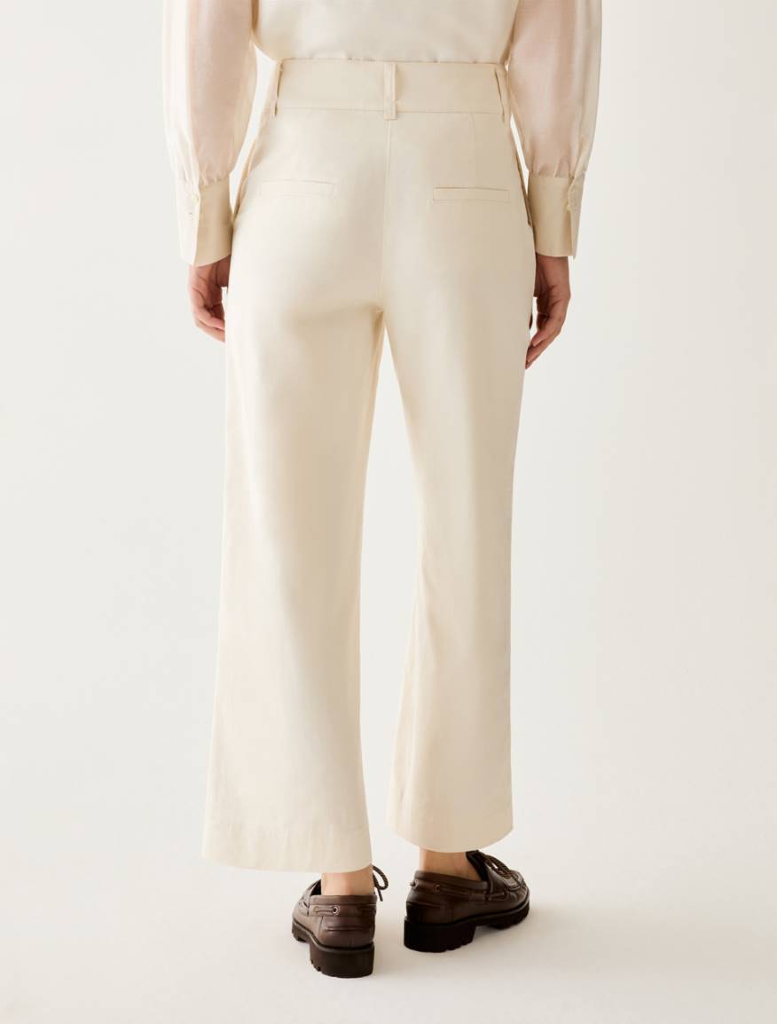 Soft gabardine trousers - WOOL WHITE - Pennyblack - 3