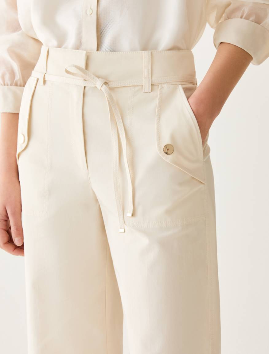 Soft gabardine trousers - WOOL WHITE - Pennyblack - 4