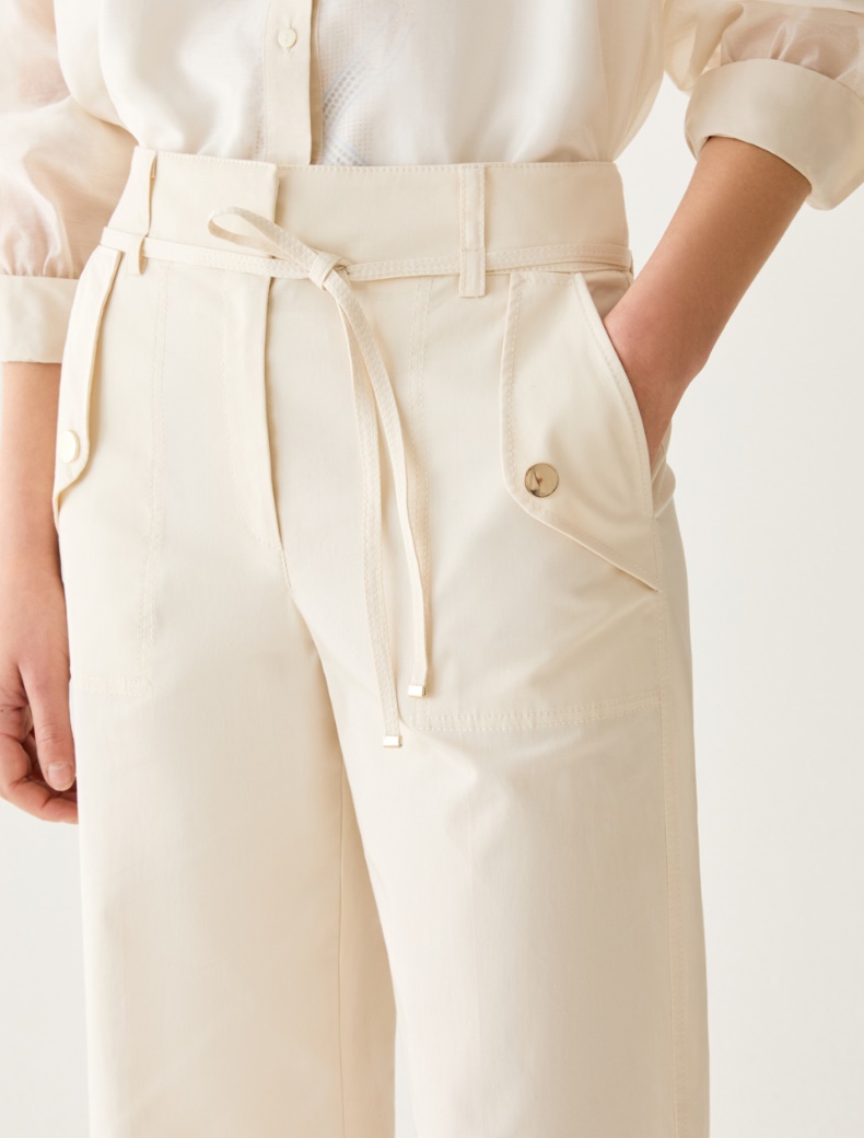 Soft gabardine trousers - WOOL WHITE - pennyblack