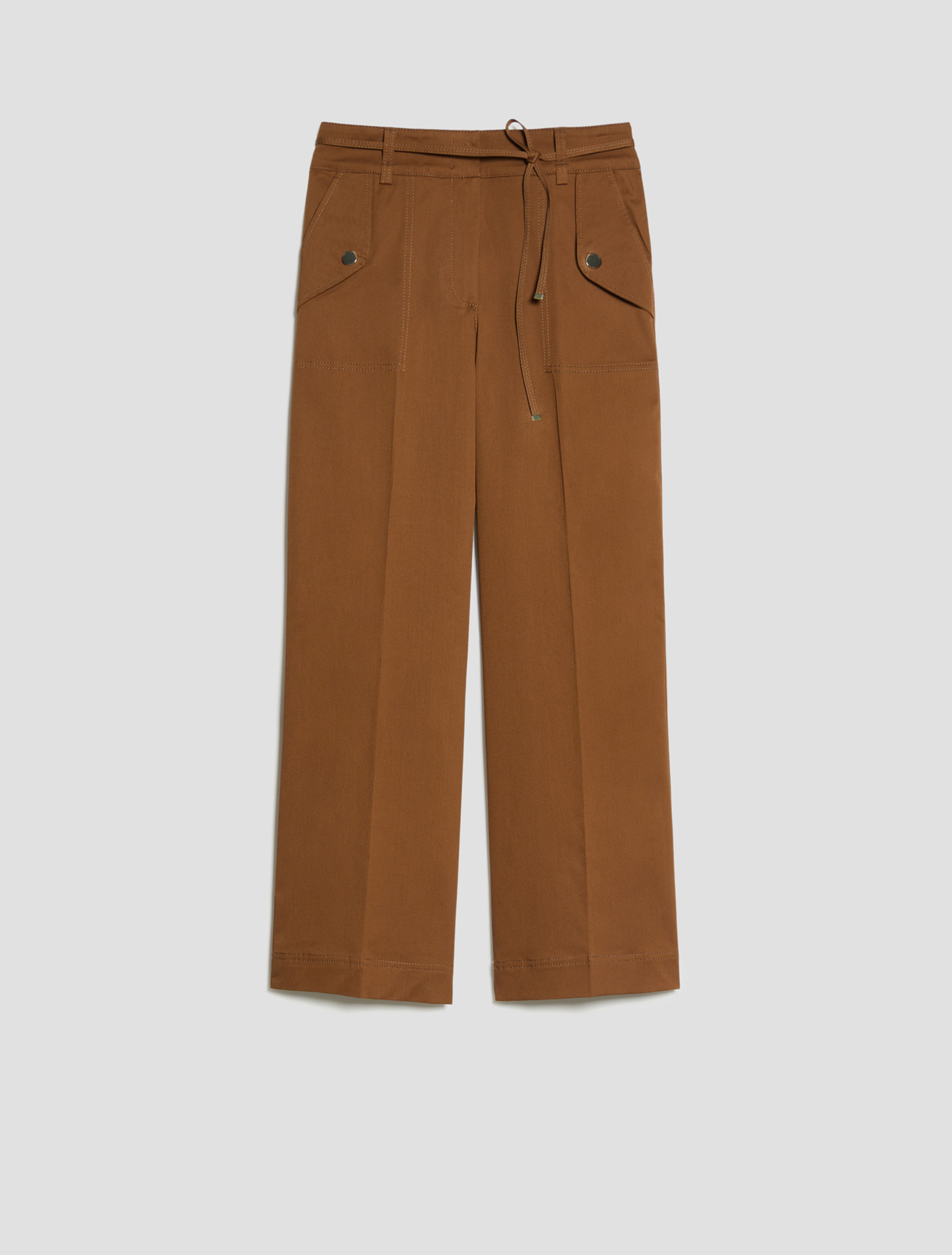 Soft gabardine trousers - TOBACCO BROWN - Pennyblack - 2
