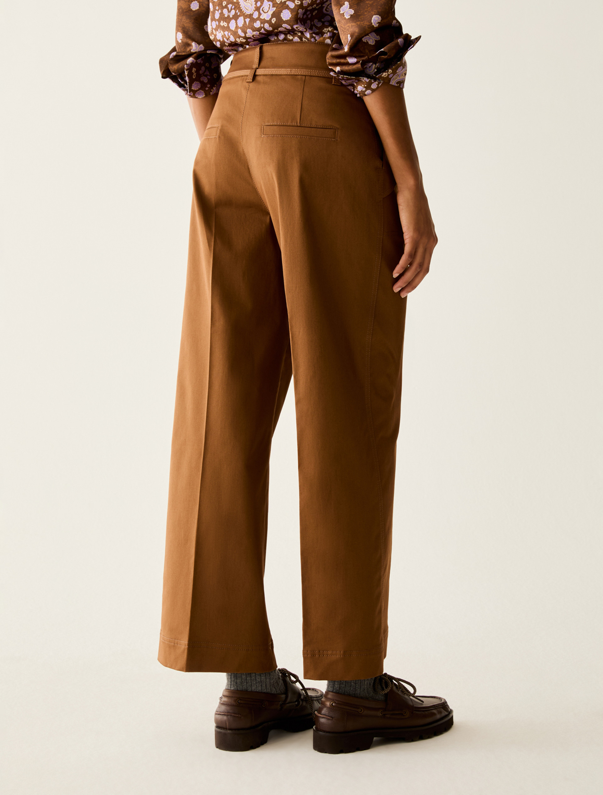 Soft gabardine trousers - TOBACCO BROWN - Pennyblack - 3