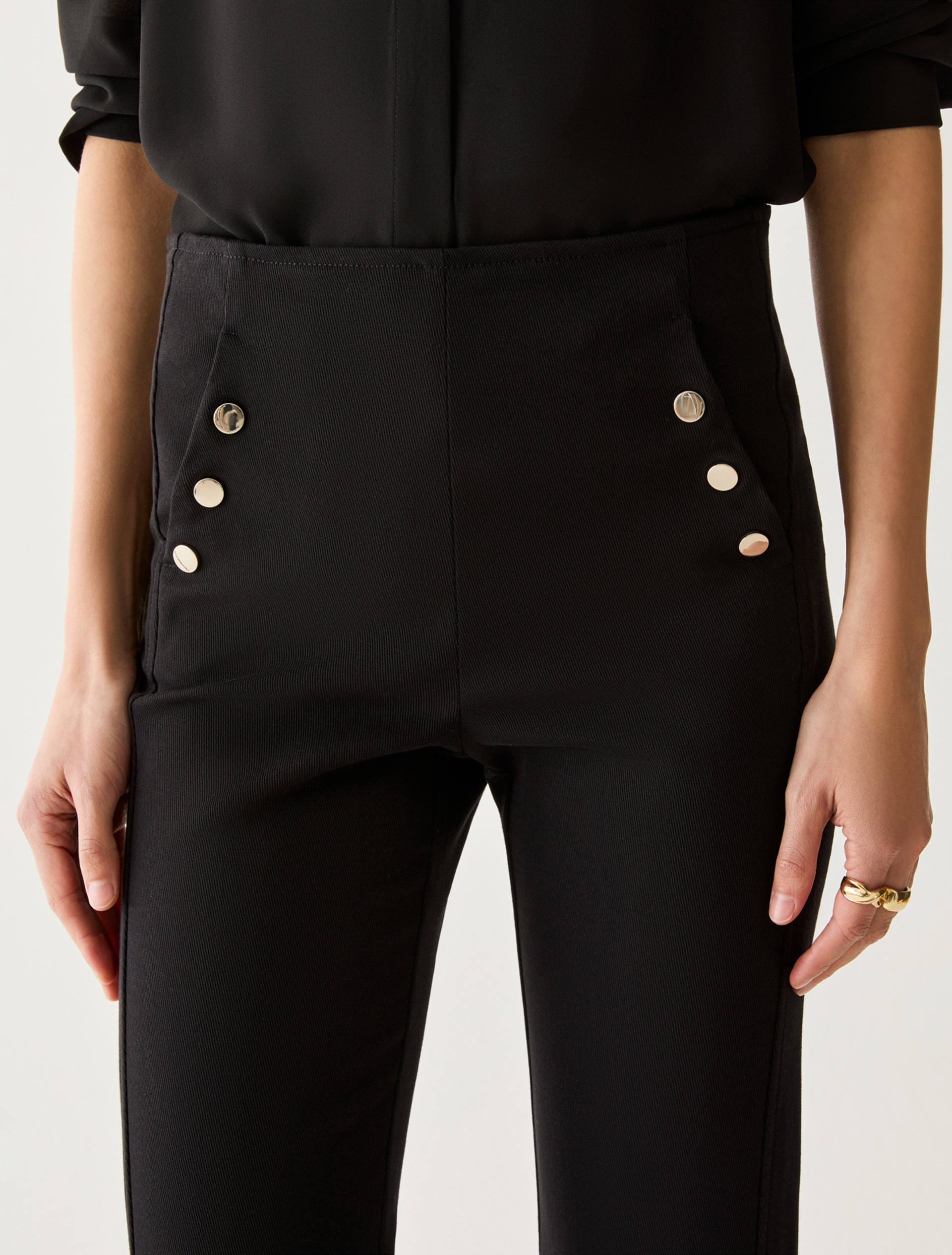 Flared cavalry twill trousers - BLACK - Pennyblack - 4