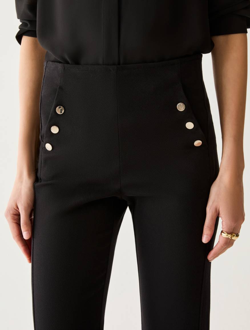 Flared cavalry twill trousers - BLACK - Pennyblack - 4