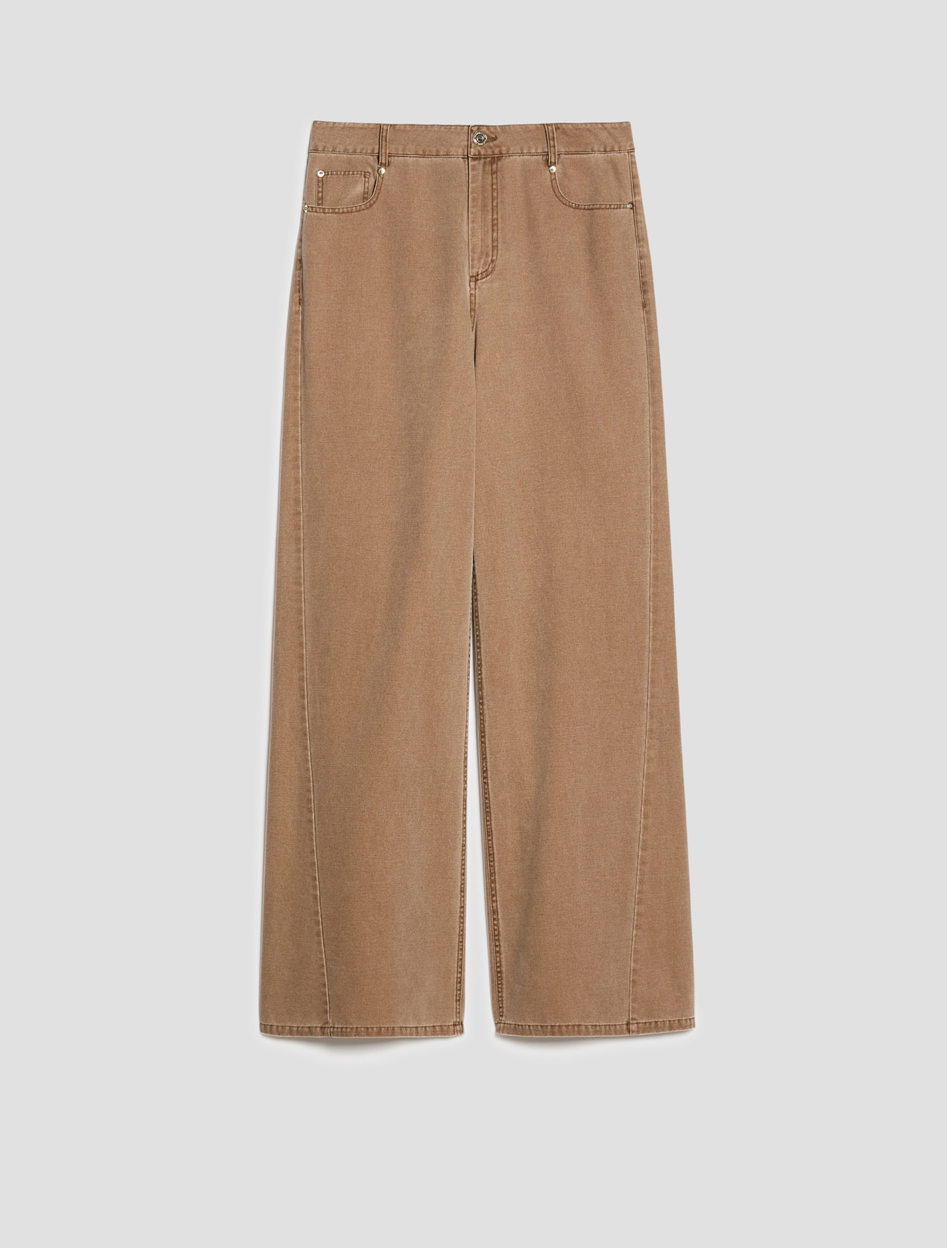 Wide-fit canvas trousers - TOBACCO BROWN - Pennyblack - 2