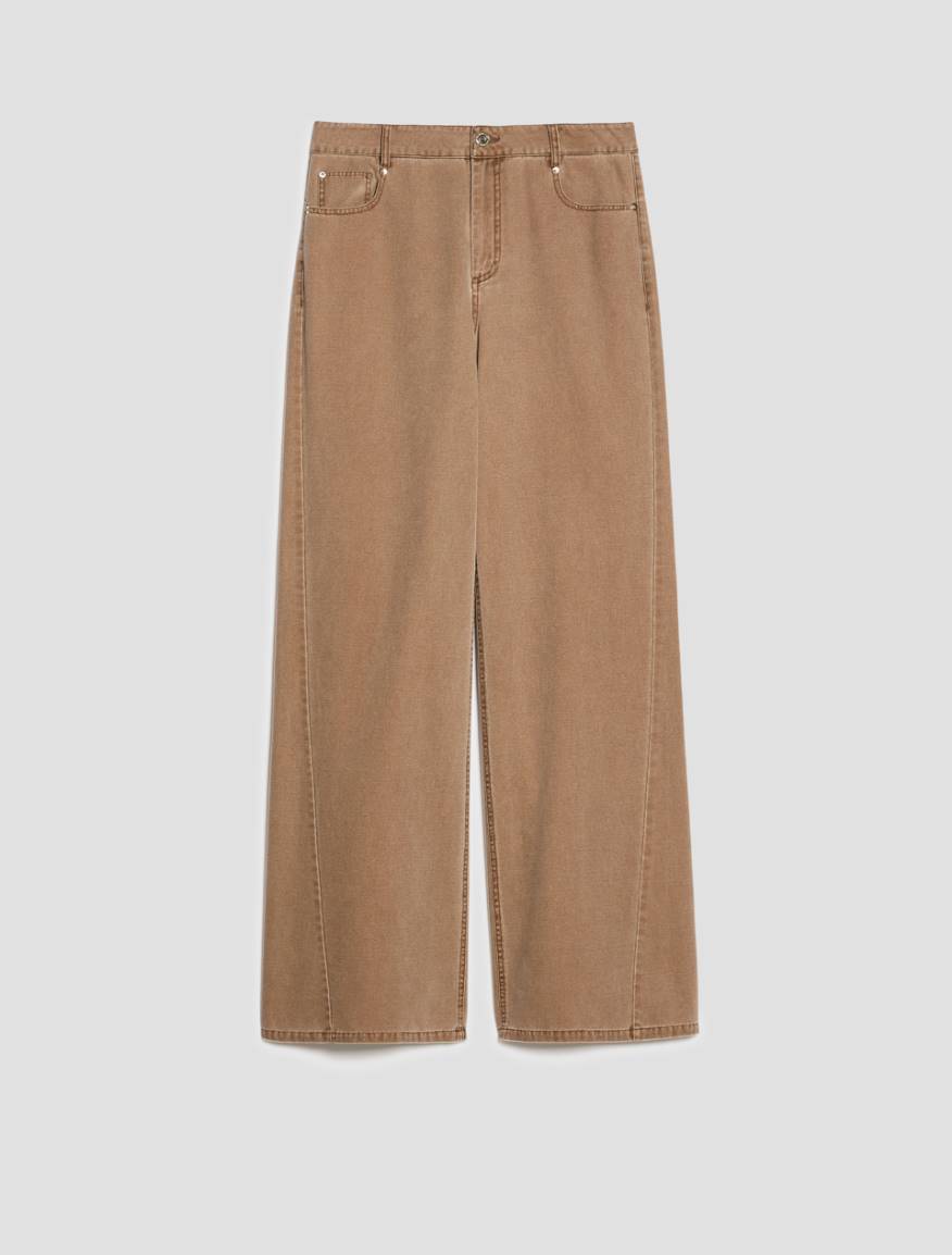 Wide-fit canvas trousers - TOBACCO BROWN - Pennyblack - 2