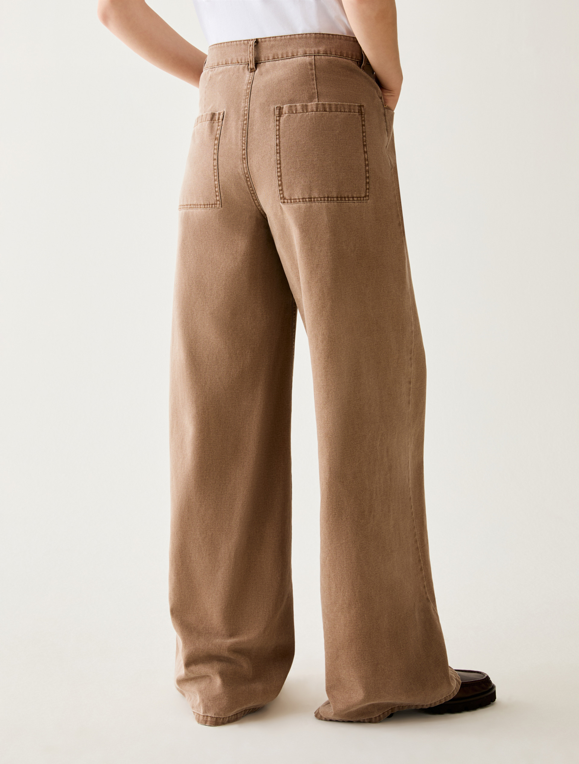Wide-fit canvas trousers - TOBACCO BROWN - Pennyblack - 2
