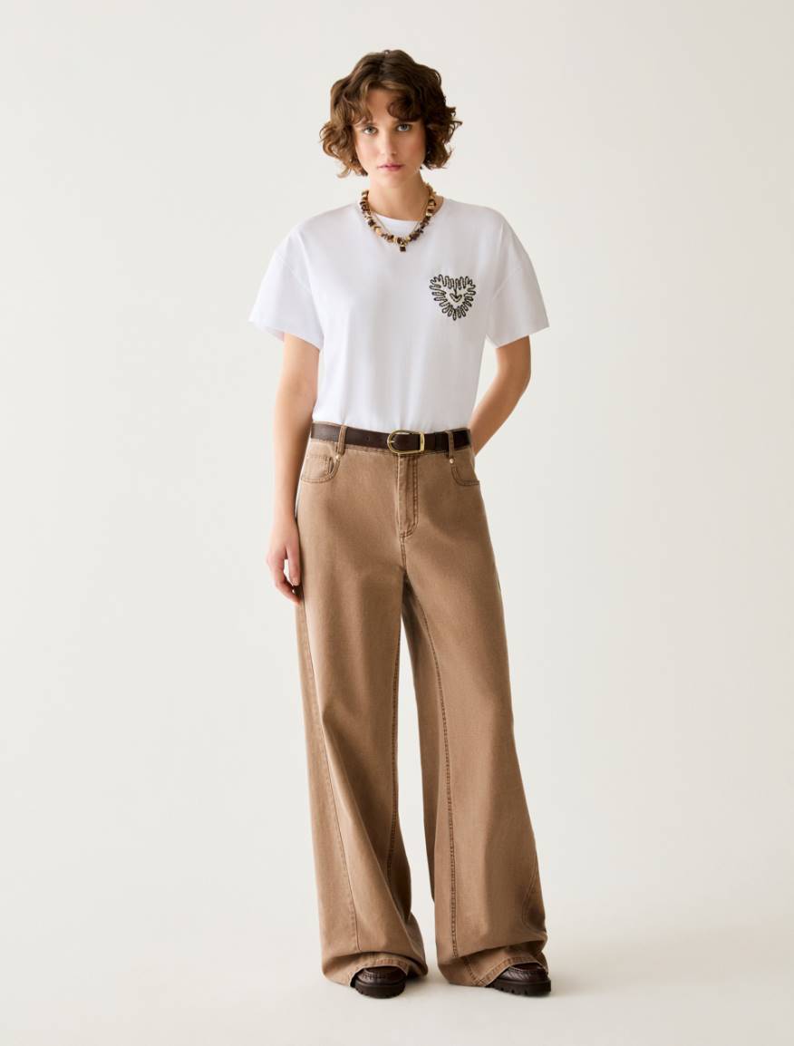 Wide-fit canvas trousers - TOBACCO BROWN - Pennyblack