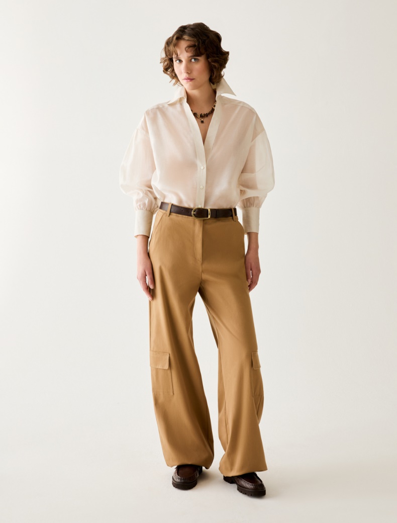 Cotton satin cargo trousers - Pennyblack